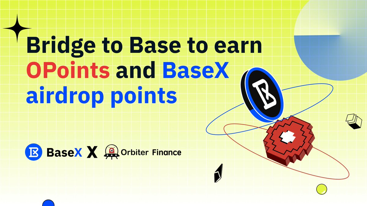 🔵 It’s time for Base Onchain Summer.

🔵 Each user can earn 200 <a href="/basex_fi/">BaseX</a> airdrop points and up to 74 Opoints by bridging &amp; swapping.

👉 app.questn.com/quest/90716262…