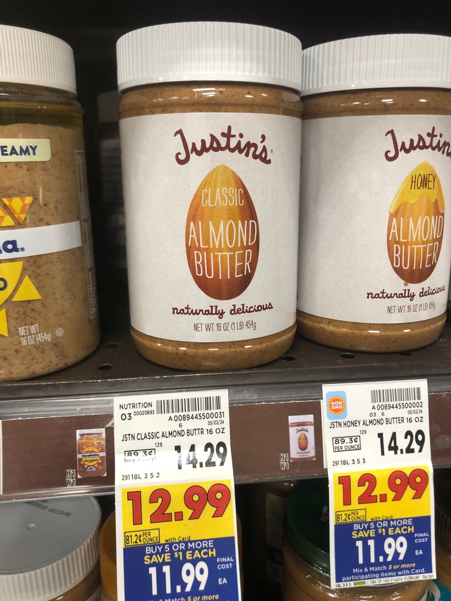A jar of Justin's almonds / peanut butter at <a href="/RalphsGrocery/">Ralphs Grocery</a> in Los Angeles is $14.99 and a jar of Barney almond butter is$14.99.  What do you think in the recent jump in grocery price? 
#justinspeanutbutter 
#barneyalmondbutter 
#almondbutter
#peanutbutter