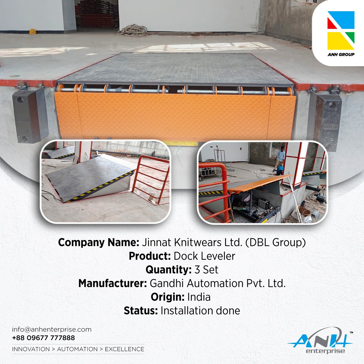 ltd_anh's tweet photo. Company Name: Jinnat Knitwears Ltd. (DBL Group)
Product: Dock Leveler
Quantity: 3 Set
Model: RDL 1820
Brand: Gandhi
Origin: India
Follow Us: https://t.co/dzyfWzpKo5
#ANHGroup #ANHEnterprise #Gandhi #DockLeveler #Dock #Leveler #LoadingBayEquipments https://t.co/TjEBAGohBJ