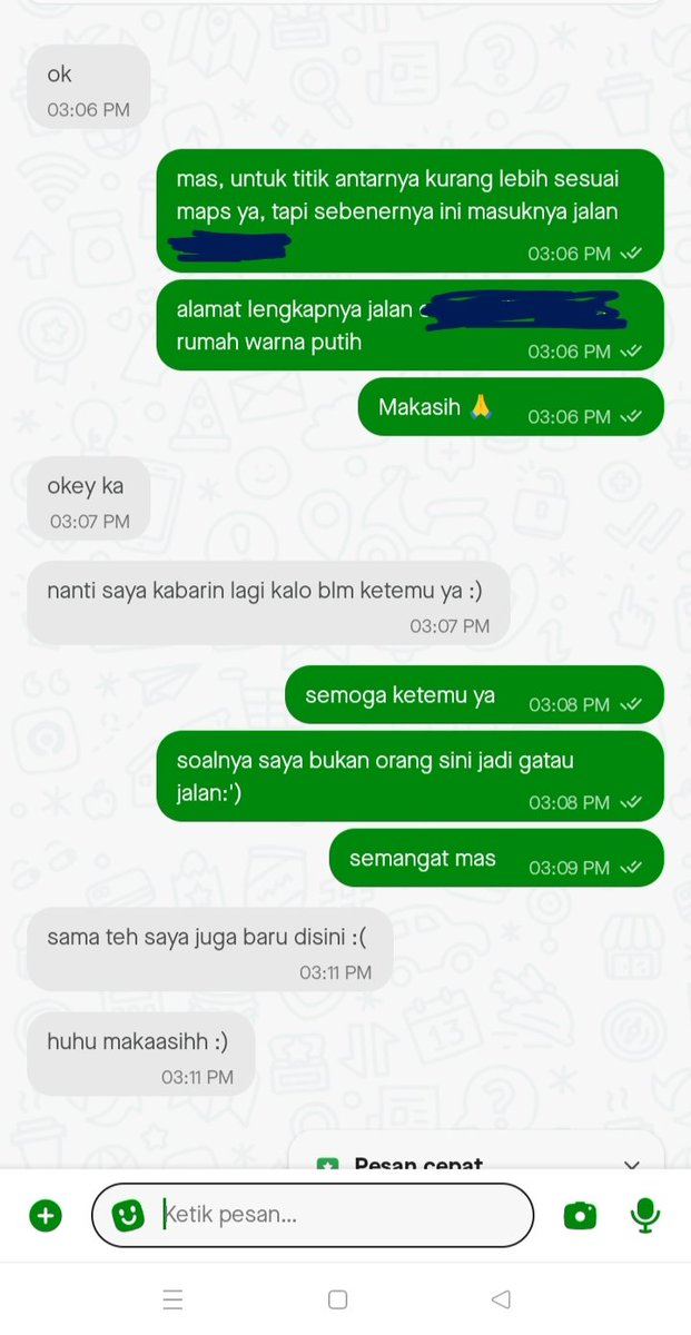 Lagi di kota orang jadi gatau jalan wkwk😭🙏🏻untung masnya lancar nemuin rumahnya✨

Semangat buat abang-abang ojol di luar sana💪🏻