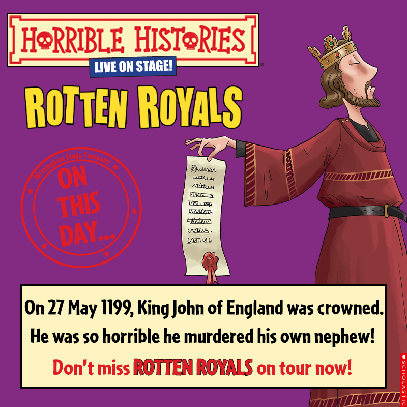 Well, doesn't he sound AWFUL!

If you want to find out more about King John and a host of other Rotten Royals, don't miss Horrible Histories at The Hawth Thur 13 - Sat 15 June.

🎟️ parkwoodtheatres.co.uk/the-hawth/what…