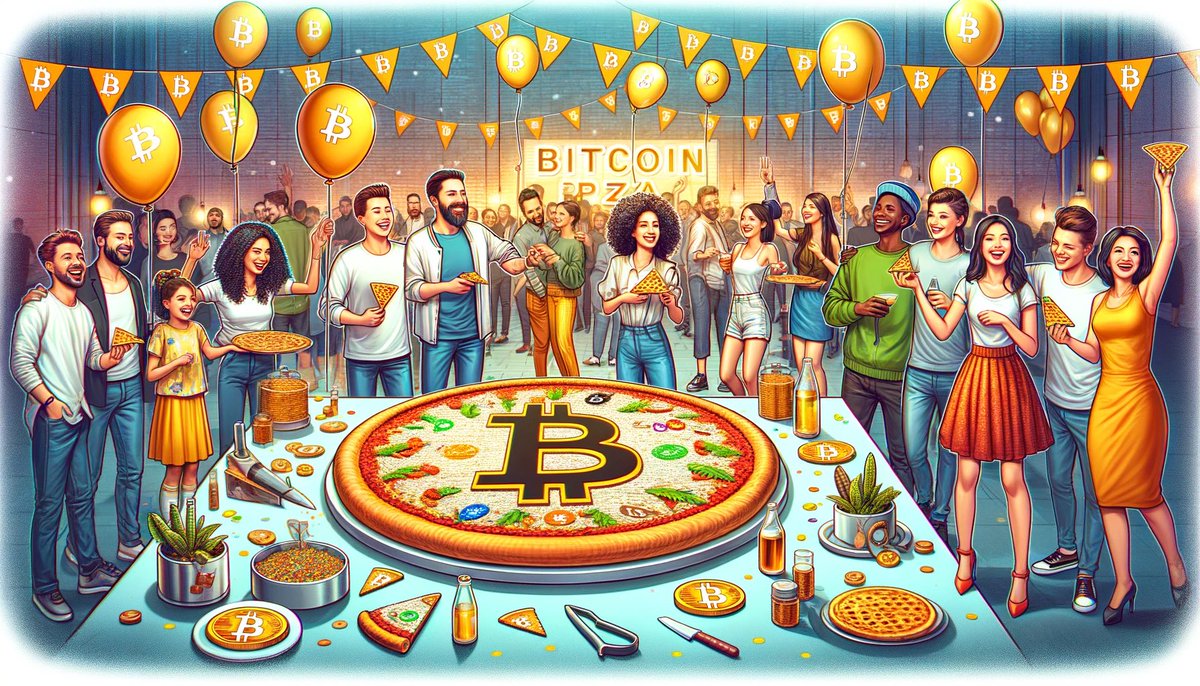 btcdaypizza's tweet photo. Happy Bitcoin Pizza Day everyone !!

Bitcoin Pizza Day, celebrated Today on May 22, marks the first real-world Bitcoin transaction in 2010 when Laszlo Hanyecz bought two pizzas for 10,000 Bitcoins. 

$PIZZA 🍕 $BTC #BITCOIN #BitcoinPizzaDay https://t.co/ZxQrSgLnHn