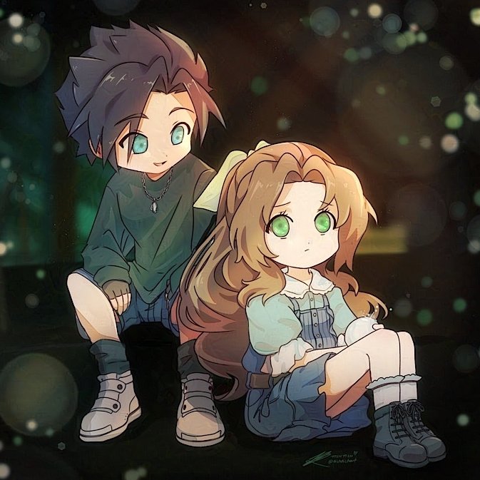 エアリス・ゲインズブール 「Imagine if baby Zack was at the train st」|✨tishtish @ Overload/ Emblemcon✨のイラスト