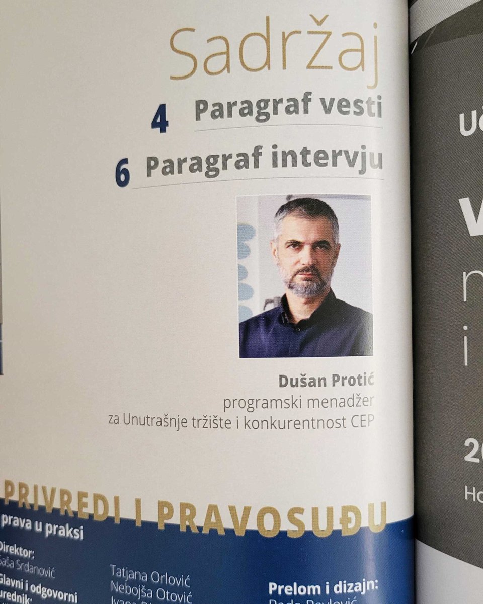 CEPBelgrade's tweet photo. 🧾U novom broju časopisa @Paragraf, čitajte intervju sa @Dushaan koji govori o brojnim temama, ali i o aktuelnoj Inicijativi za ispitivanje povrede konkurencije na tržištu usluga mobilne telefonije📱

🔸Da li Komisija za zaštitu konkurencije ima sredstava da reaguje? 

🔸Da li pristup tržištu telekomunikacija treba ograničavati dozvolama (barijerama)? 

Odgovore pronađite u novom broju!