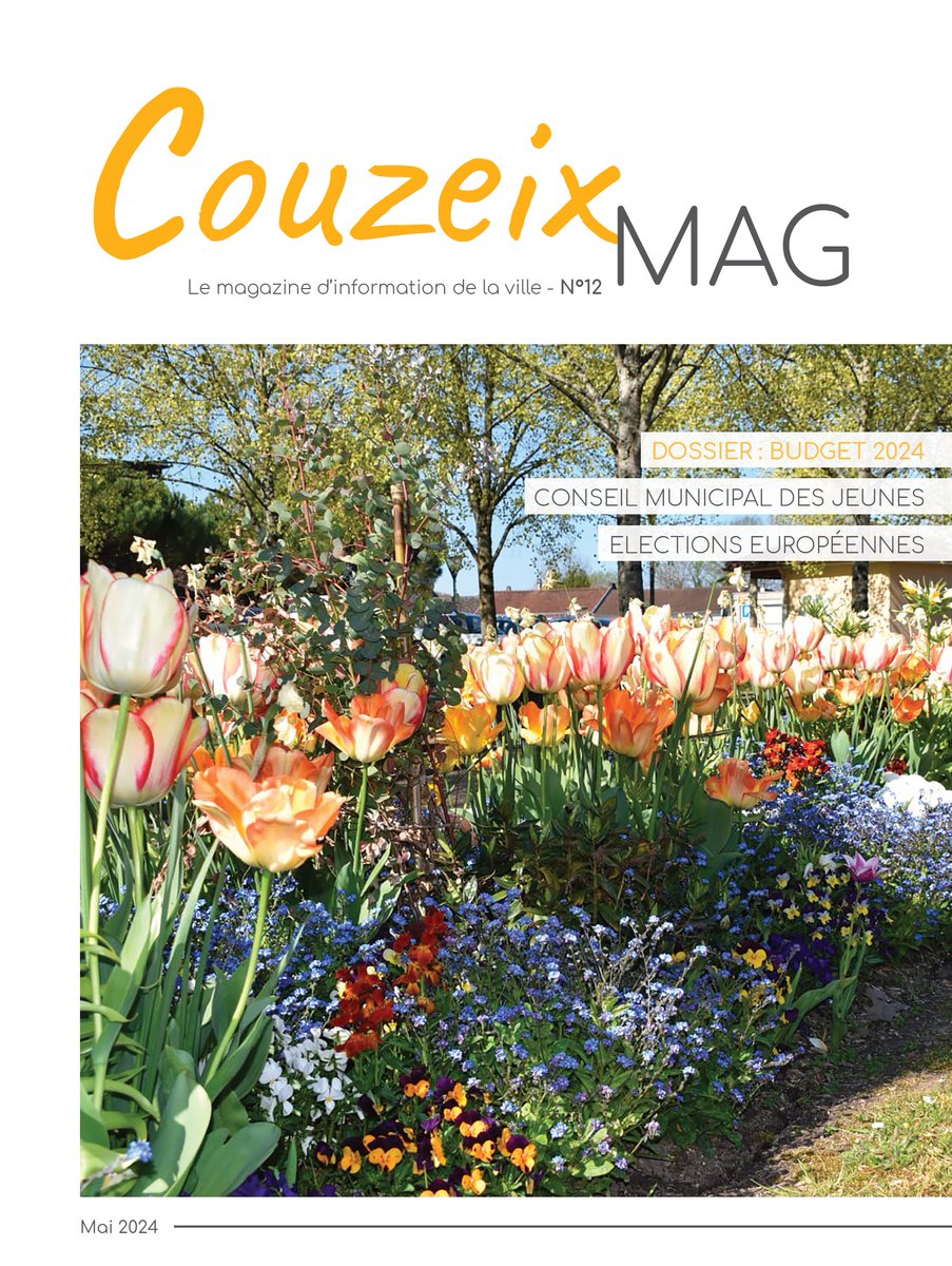 [#CouzeixMag] 🆕️Le nouveau numéro du "Couzeix MAG" est disponible en ligne sur :

➡ calameo.com/read/000715457…

🔎 Au sommaire de cette édition de mai : budget 2024, conseil municipal des jeunes, élections européennes, etc.