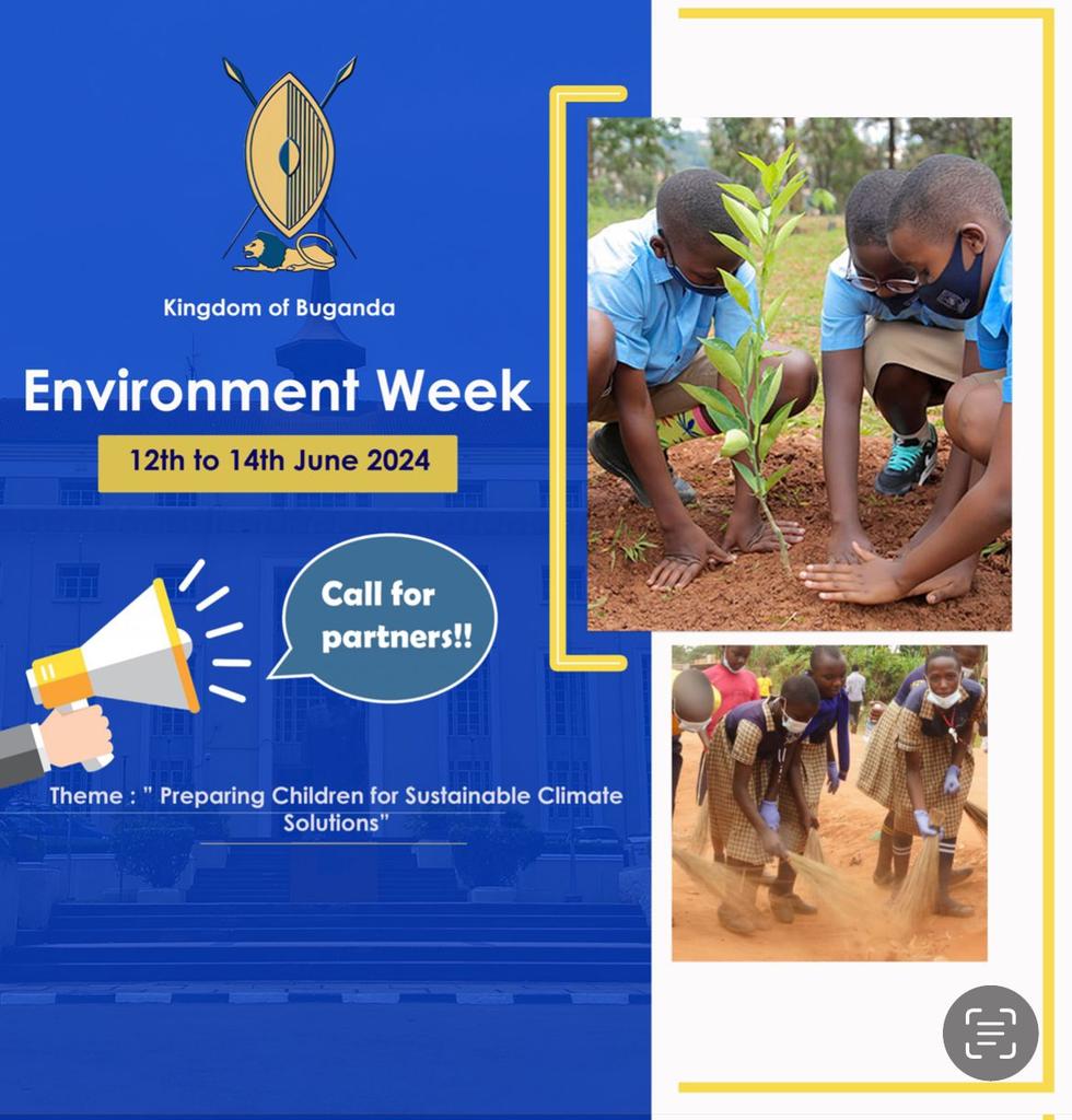 The Kingdom of Buganda Environment week is scheduled to take place on 12th June, 2024. 

This year's theme is 'Preparing Children for Sustainable Climate Solutions.'

#ObwakabakaBwaBuganda