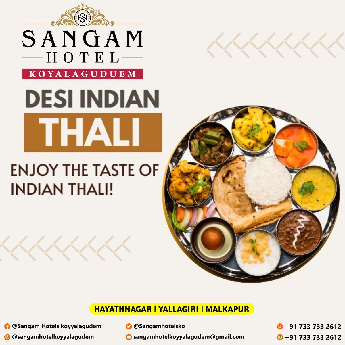 Enjoy the taste of Indian Thali!! @sangamhotelsko

#thali #indianfood #food #foodie #foodphotography #foodporn #foodblogger #indianthali #lunch #instafood #foodstagram #foodies #foodlover #homemade #vegetarian #indian #desifood #foodgasm #gharkakhana #homecooking #vegthali