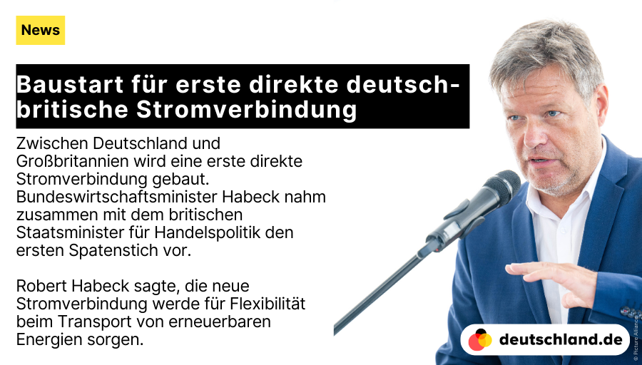 +++ Baustart für erste direkte deutsch-britische #Stromverbindung

🇩🇪 Hier findest du die wichtigsten Informationen über die #Außenpolitik und internationalen Beziehungen Deutschlands.

👉 spkl.io/601442eFw

#NewsDE #ErneuerbareEnergien #Klimaschutz