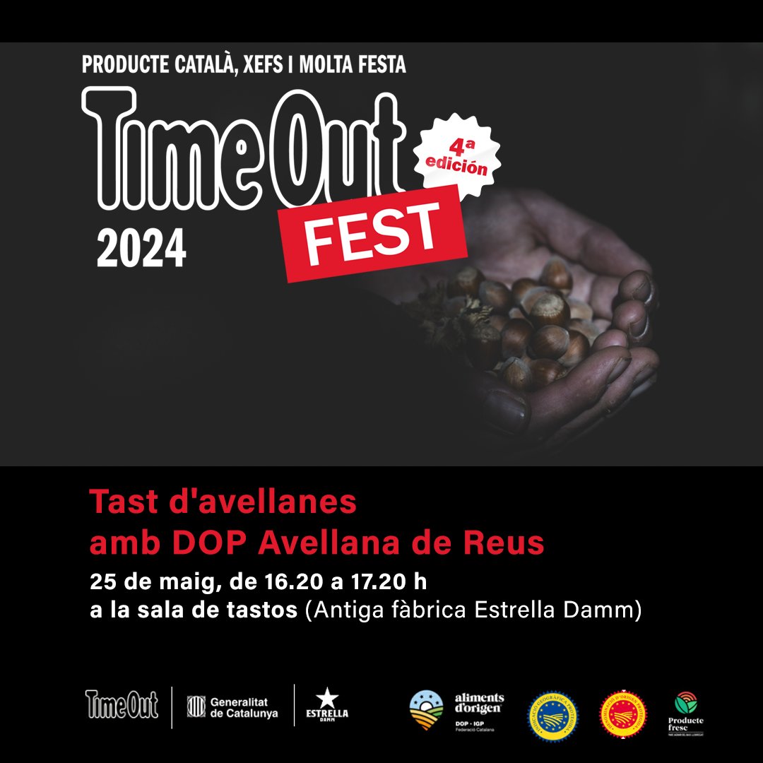 DOP_IGP_cat's tweet photo. 🔛 Dins el #TimeOutFest, el #festival gastronòmic del @TimeOutBCN, oferirem un tast d'#avellanadereus, de la mà de l’Ester Gomis, presidenta de la #DOP Avellana de Reus, i la Clara Soler de @CARAMCARAMMM.
ℹ️ https://t.co/3EGroY5RRh
#Barcelona #gastro #avellana #tast https://t.co/6ZO36c0k52