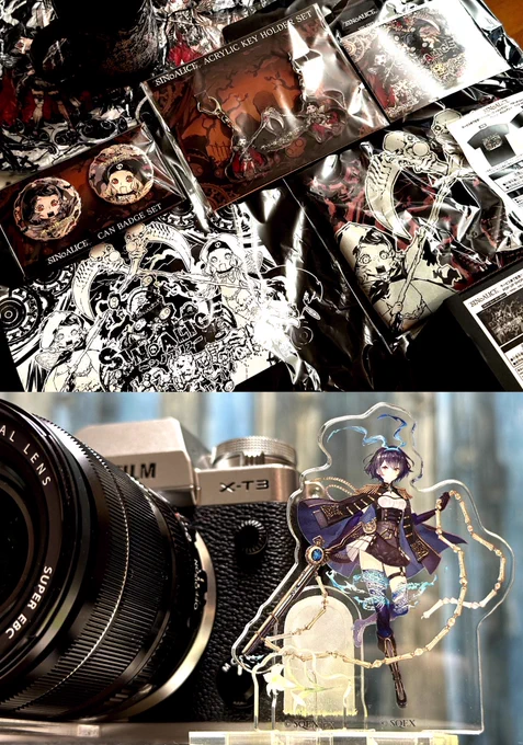 【アパレルサイト風?ラクガキ】私が作らせて頂いたグッズが到着赤ずきんを描いてTシャツ着せて見ましたわ他にも人気過ぎて完売した例のお墓スタンド等も届いたのでアリスと共に大事にしますわ #シノアリス 