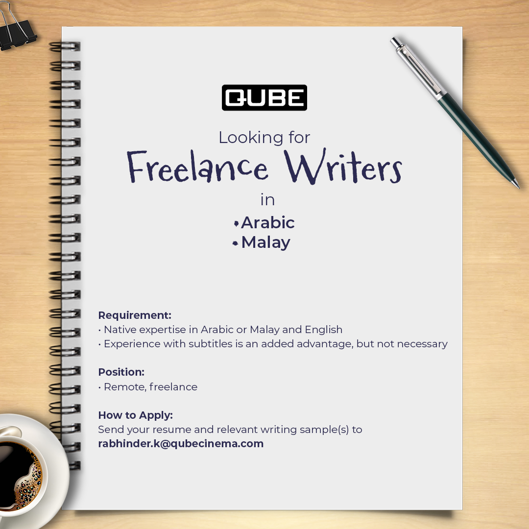 Looking for freelance subtitles writers in Arabic and Malay! Details in the poster. Know someone who fits? Share or reach out! #FreelanceJobs #SubtitleWriting #ArabicWriters #MalayWriters #HiringNow