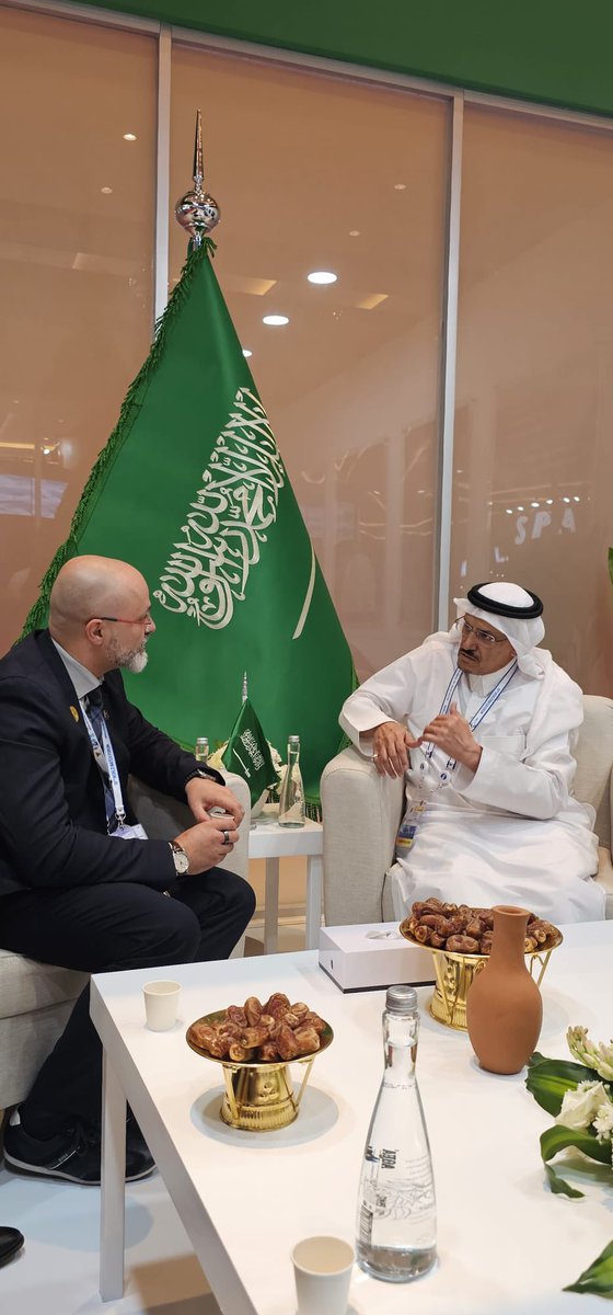 Working on opportunities for collaborations between Italy and Saudi Arabia with the deputy ministry for water Dr. Abdulaziz M. Alshaibani. Looking for cooperation on water issues. @ItalyMFA