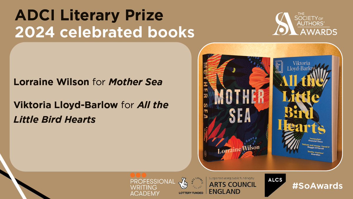 ✨The Authors with Disabilities and Chronic Illnesses (ADCI) Literary Prize celebrated selection:

Lorraine Wilson for Mother Sea

Viktoria Lloyd-Barlow for All the Little Bird Hearts