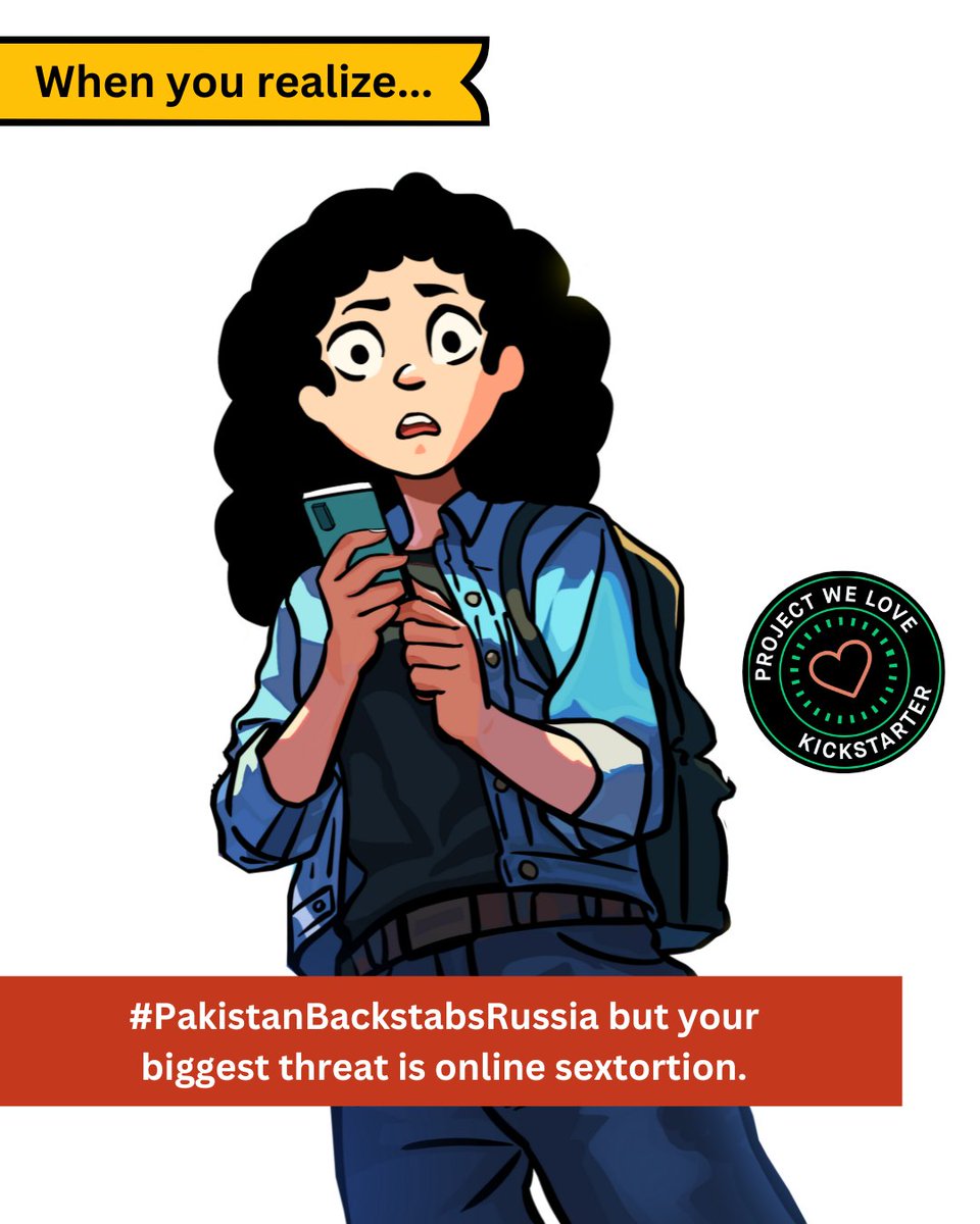 In a world full of deception, online safety is crucial. Our comic 'OMG! Like Literally Blackmailed!' exposes the dark side of #sextortion. #PakistanBackstabsRussia reminds us of unexpected betrayals - Back our comic & protect yourself & loved ones.  zurl.co/082f