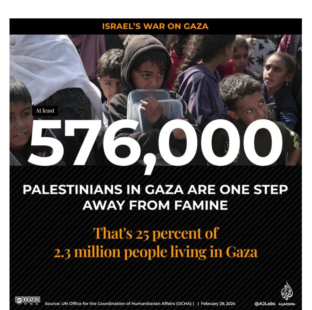 576,000 Palestinians in Gaza one step away from famine: