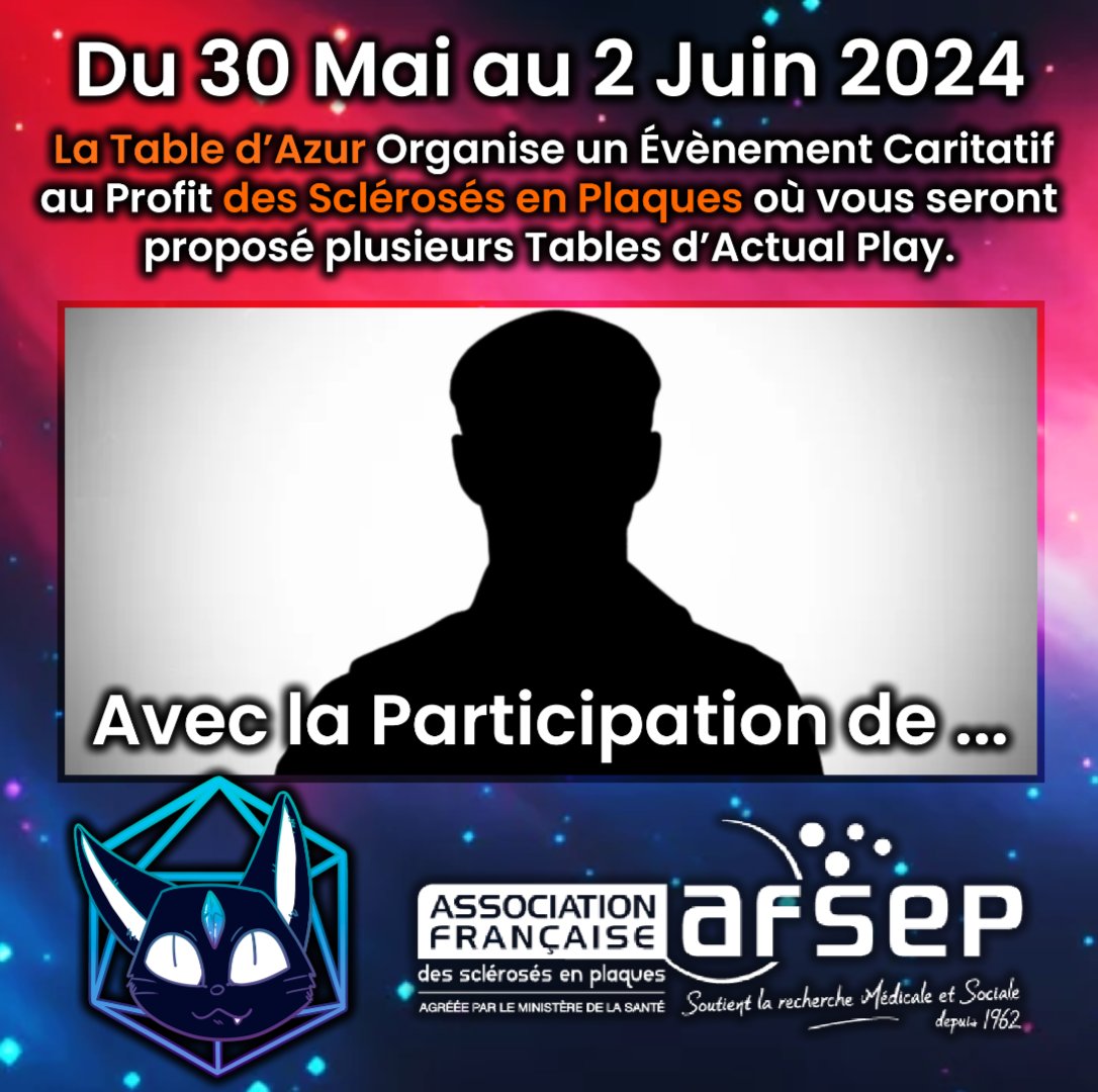 Cette année encore se sont mobilisé·es des invité·es de qualité... Saurez-vous deviner qui ? 😁

#JDR #Jeuderole #TwitchFR