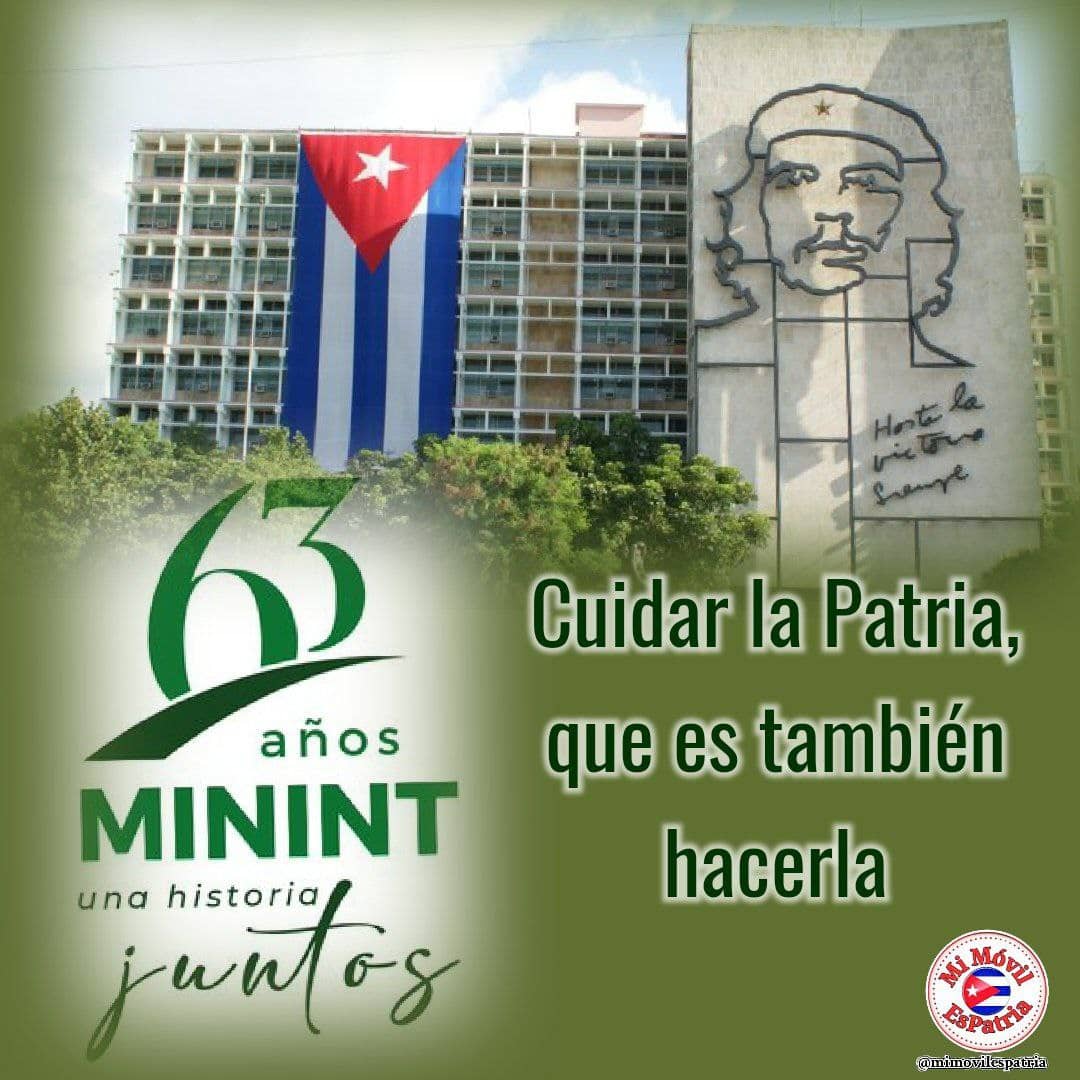 Llegué desde ya a ustedes @minint_cuba y al pueblo del que ustedes son parte, y debemos la paz, la tranquilidad ciudadana mis felicitaciones. #63MINNT #UnaHistoriaJuntos #MiMóvilEsPatria