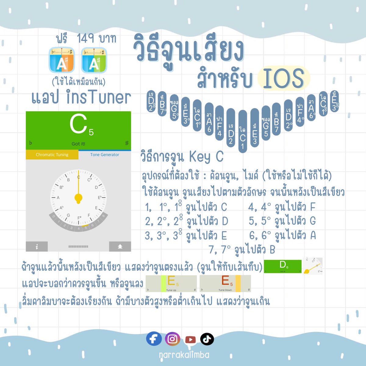 jajangnarii's tweet photo. วิธีจูนเสียงจะแยกออกเป็น 2 แอปน้า IOS&ANDROID
ของ
IOSจะดูมุมมองการจูนได้ง่ายกว่า แอพจะบอกว่าตอกขึ้นหรือตอกลง
ANDROIDจะได้มุมมองครึ่งนึงนะคะ แนะนำให้ดีดเสียงคาลิมบาไปก่อน พอแอพรับเสียงแล้ว จะแสดงเสียงที่จูนออกมาค่ะ แล้วเราค่อยปรับจูนอีกที
#kalimba #kalimbatutorial #kalimbathai https://t.co/PbN4VZ20kE