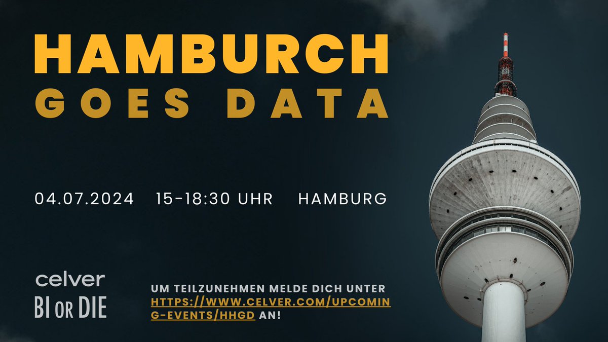 celver_AG's tweet photo. Hamburch Goes Data geht in die zweite Runde 🙌🏼 
Freuen Sie sich auf einen inspirierenden Nachmittag im Kino mit kurzen Vorträgen, spannenden Diskussionen und Networking! 

📅 04. Juli 2024 | 15:00 Uhr 

Hier geht’s zur Anmeldung für das Event in Hamburg:  https://t.co/uVFXSYrUGD https://t.co/Xi1JRawSvj