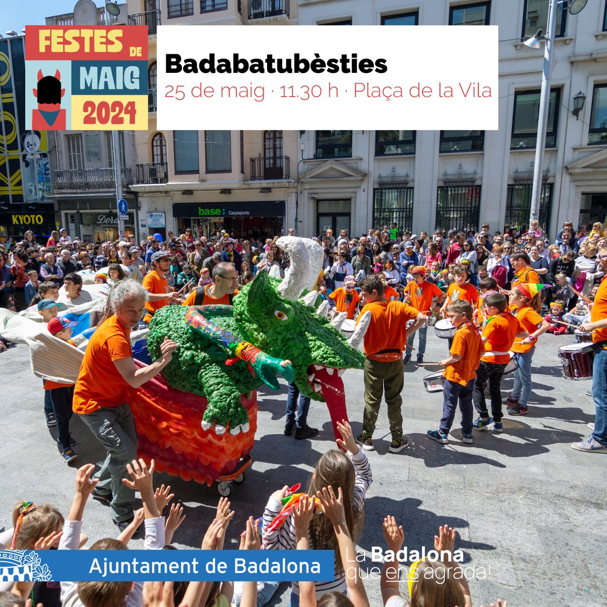 🥁 Aquest dissabte arriba BadaBatuBèsties, la cercavila de bèsties i grups de percussió de les escoles de #Badalona.
🐉Hi participen els dracs de les escoles: Artur Martorell, Betúlia, Gitanjali, Jungfrau, Lola Anglada, Minguella i Progrés.

👉 Més info a: agendacultural.badalona.cat/esdeveniment/b…