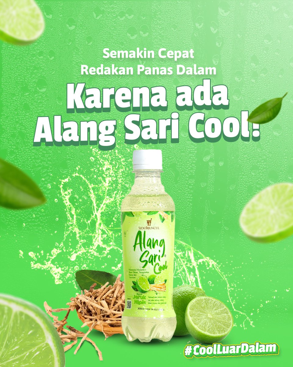 Kalo udah tahu tanda-tanda panas dalam, tinggal teguk Alang Sari Cool buat bantu redain panas dalam yang mengganggu🤩 Terbuat dari jeruk nipis, akar alang-alang, dan daun cincau yang pastinya nyegerin dan bikin auto satset bilang “bye panas dalam!”👋🏻

#AlangSariCool#CoolLuarDalam