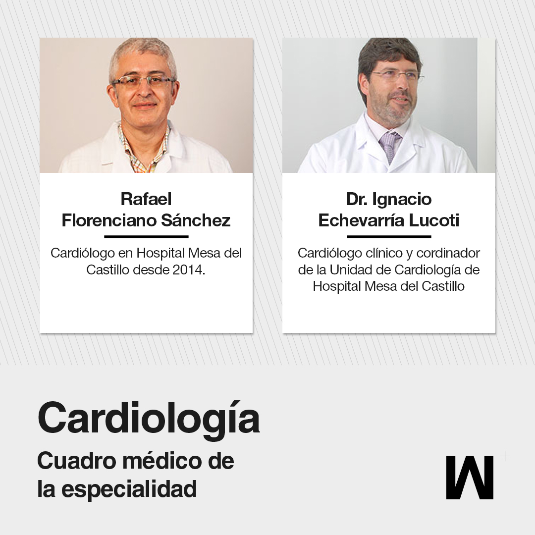 👨‍⚕️ #CuadroMédico / 𝐂𝐚𝐫𝐝𝐢𝐨𝐥𝐨𝐠𝐢́𝐚 Presentamos a los especialistas de  cardiología del Hospital Mesa del Castillo Un servicio que tiene por objeto ofrecer una asistencia integral en la prevención, diagnóstico y tratamiento de las enfermedades cardiovasculares.