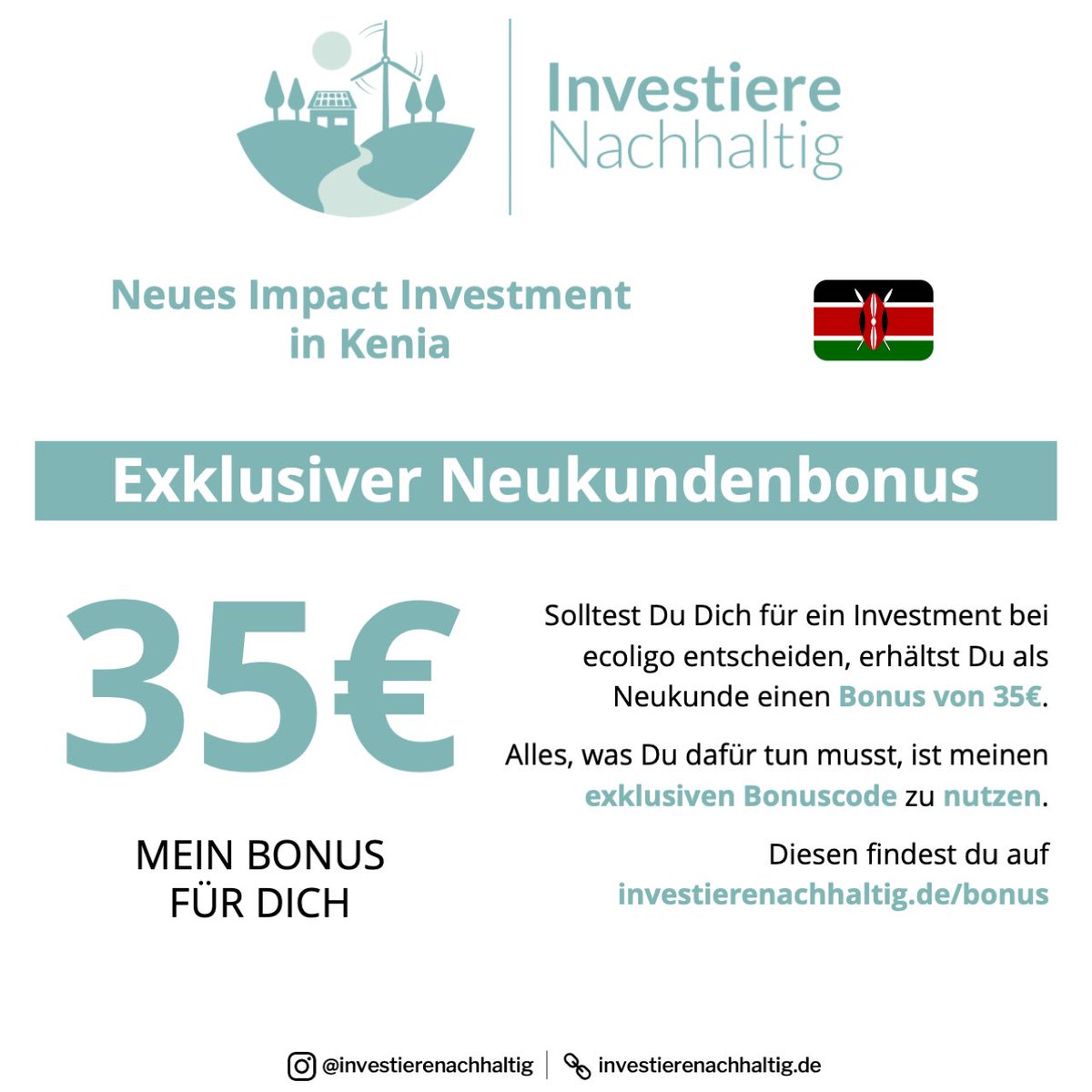 An der Finanzierung lässt sich bereits ab €100 teilnehmen. Mit unserem Bonuscode erhalten Erstanleger zudem €35 Cashback. (3/3)

ecoligo.investments/projekte/toror…

#crowd #crowdfunding #crowdinvesting #pv #solar #kenya #tea #ecoligo #cashback