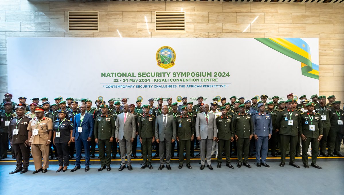 RwandaMoD's tweet photo. The eleventh National Security Symposium 2024 jointly organised by Rwanda Defence Force Command and Staff College (RDFCSC) and the University of Rwanda (UR) has officially opened at Kigali Convention Centre. #NSS2024 https://t.co/vaNiuoitn4 https://t.co/MvEBWeCgAb