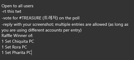 ‼️ BAEMON GIVE AWAY ‼️ 
3 winners of baemon photocards

- chiquita pc 
- rora pc
- pharita pc 
- reply your screenshot of proofs 
- winners will shoulder the sf 

#TREASURE #BABYMONSTER
 
mechanics: