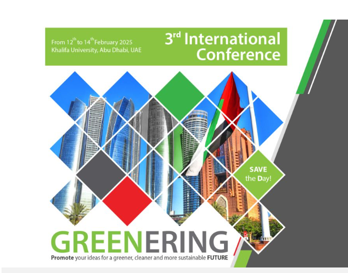 If If you are interested in green chemistry and sustainable ideas, join the 3rd Greenering conference in Abu Dhabi, UAE in February next year. For more information keep visiting the website greenering.org/greenering-con…