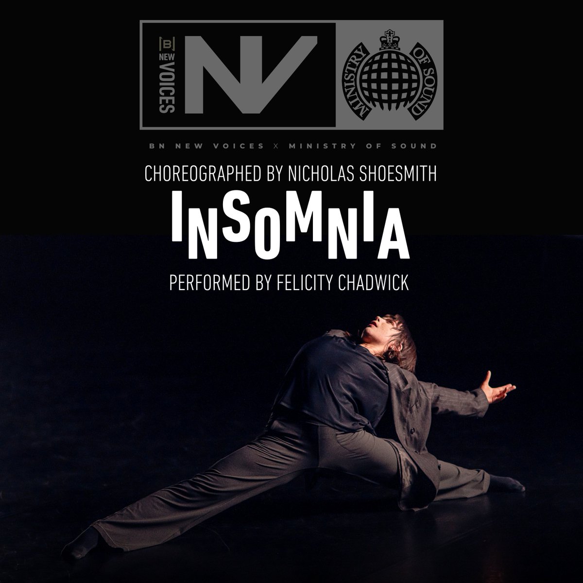 Introducing the Ballet Nights New Voices at Ministry of Sound... Insomnia, choreographed by Nicholas Shoesmith, Associate Choreographer of Scottish Ballet, and performed by Felicity Chadwick. Book Now at balletnights.com/newvoices