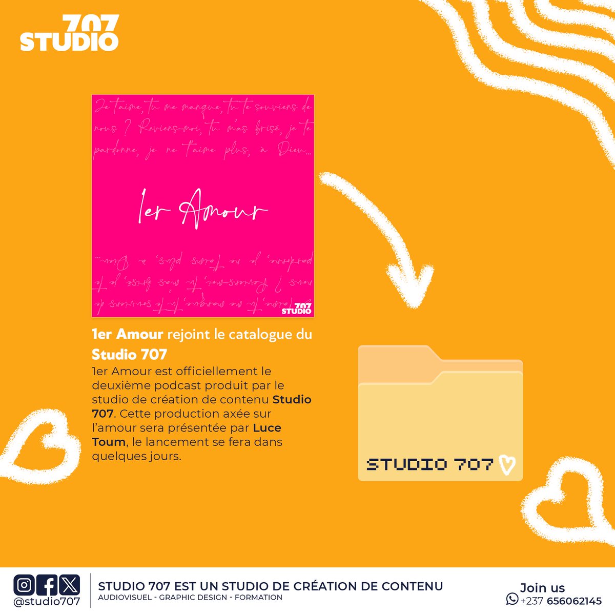 antonejustin_'s tweet photo. 🌟 Nous sommes heureux d'annoncer que le podcast 1er Amour rejoint la famille @lestudio707 ! 🌸
Préparez-vous à découvrir de nouvelles histoires d'amour touchantes et inspirantes.
Merci de votre fidélité et restez à l'écoute ! 🎙️❤️ #Podcast #1erAmour #Studio707 https://t.co/rUG9SNLVVJ