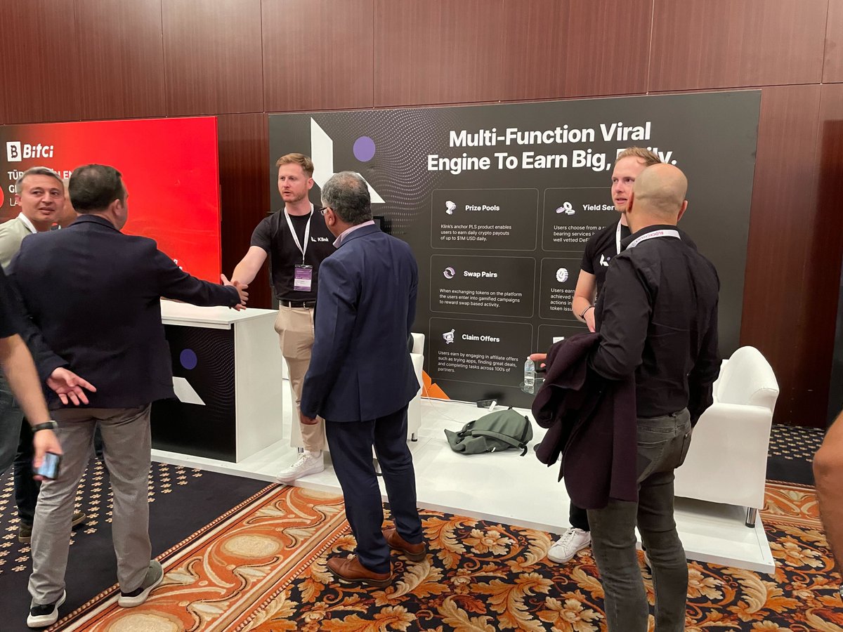klinkfinance's tweet image. 📍Merhaba from Istanbul! We’re at @BlockchainXIst with top crypto projects and our fab partners @midle_official.

Ready to shake up the crypto world, Turkish style! 🇹🇷
#KlinkFinance #BlockchainX
