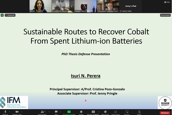 CristinaPozo-Gonzalo (@cpozogonzalo) on Twitter photo Congratulations to now officially, Dr Isuri Perera, <a href="/IsuriNPerera/">Isuri N. Perera</a> on passing her PhD viva. An amazing journey on Co recovery using #DES, covering leaching and electrowinning processes. <a href="/JennyChemy/">Jenny Pringle</a> <a href="/DeakinIfm/">Deakin IFM</a> <a href="/ARAID_ES/">ARAID</a> Congratulations to now officially, Dr Isuri Perera, <a href="/IsuriNPerera/">Isuri N. Perera</a> on passing her PhD viva. An amazing journey on Co recovery using #DES, covering leaching and electrowinning processes. <a href="/JennyChemy/">Jenny Pringle</a> <a href="/DeakinIfm/">Deakin IFM</a> <a href="/ARAID_ES/">ARAID</a>