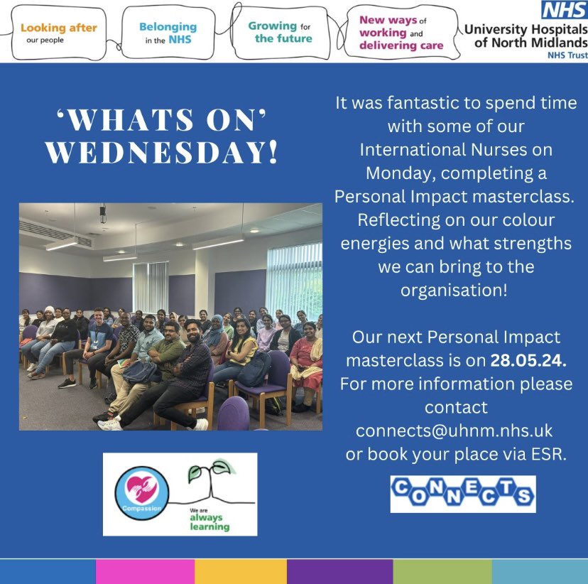 “What’s on Wednesday” 🤩 @JHarvey1863 delivered a Personal Impact masterclass with a cohort of our International Nurses earlier this week. The best part of our role is being able to network across the organisation and to hear about your experiences! #silverconnects #uhnm