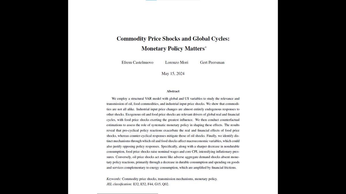 Commodities are not all alike! Excited to share my new work on ”Commodity Price Shocks and Global Cycles: Monetary Policy Matters” with Lorenzo Mori and <a href="/GertPeersman/">Gert Peersman</a> . Check it out! Link: sites.google.com/site/efremcast…