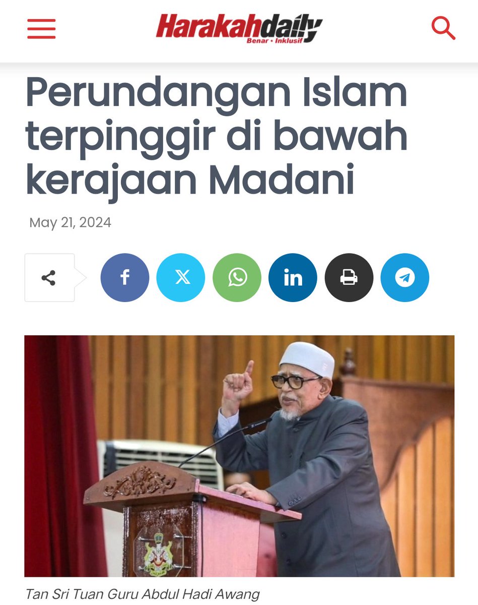 Penglibatan tokoh akademik dan pakar perundangan memberi pencerahan terhadap sistem perundangan Islam semakin yang terpinggir di bawah kerajaan Madani sekarang.

Baca selanjutnya:
harakahdaily.net/index.php/2024…