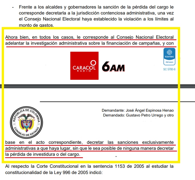 ATENCIÓN. En una decisión judicial del Consejo de Estado, que en punto fundamental ha pasado desapercibida, se ratifica la competencia del Consejo Nacional Electoral para investigar todas las campañas electorales, incluida la presidencial. La revela y explica a esta hora Hernando