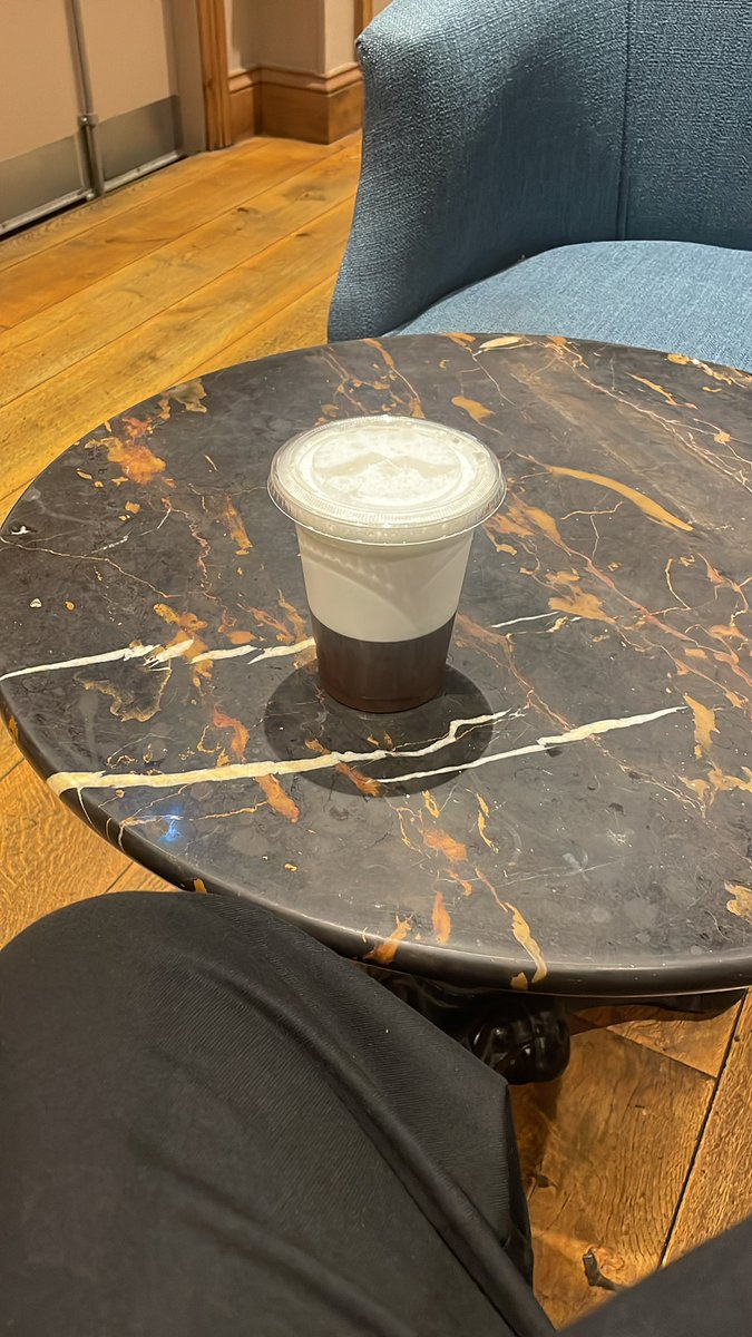 This is a very interesting iced cappucino yk idk what to think it’s giving Guinness with way too much foam
