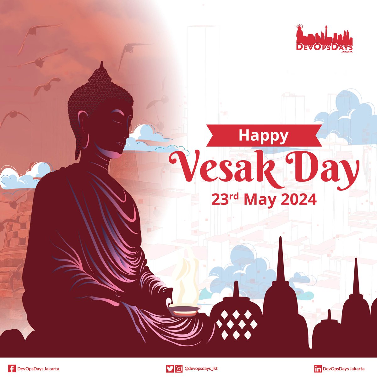 devopsdays_jkt's tweet image. Happy Vesak Day 2024! On this auspicious day, may the teachings of Buddha enlighten our paths and bring peace, compassion, and harmony to our lives.
Let's celebrate the light of wisdom and the spirit of kindness together. 🪔✨
#VesakDay #Waisak #DevOpsDaysJakarta