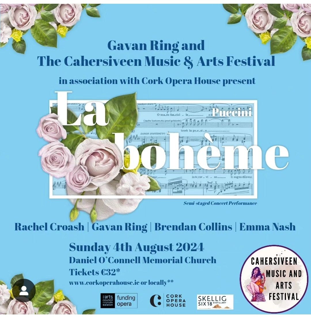 Here we goooo folks! Tickets now on sale for La bohème at the Cahersiveen Music and Arts Festival @cahersiveentown! I'll be sharing all details across all social channels over the coming days and weeks so stay tuned! For now though, GET YOUR TICKETS! 👇 corkoperahouse.ie/whats-on/la-bo…