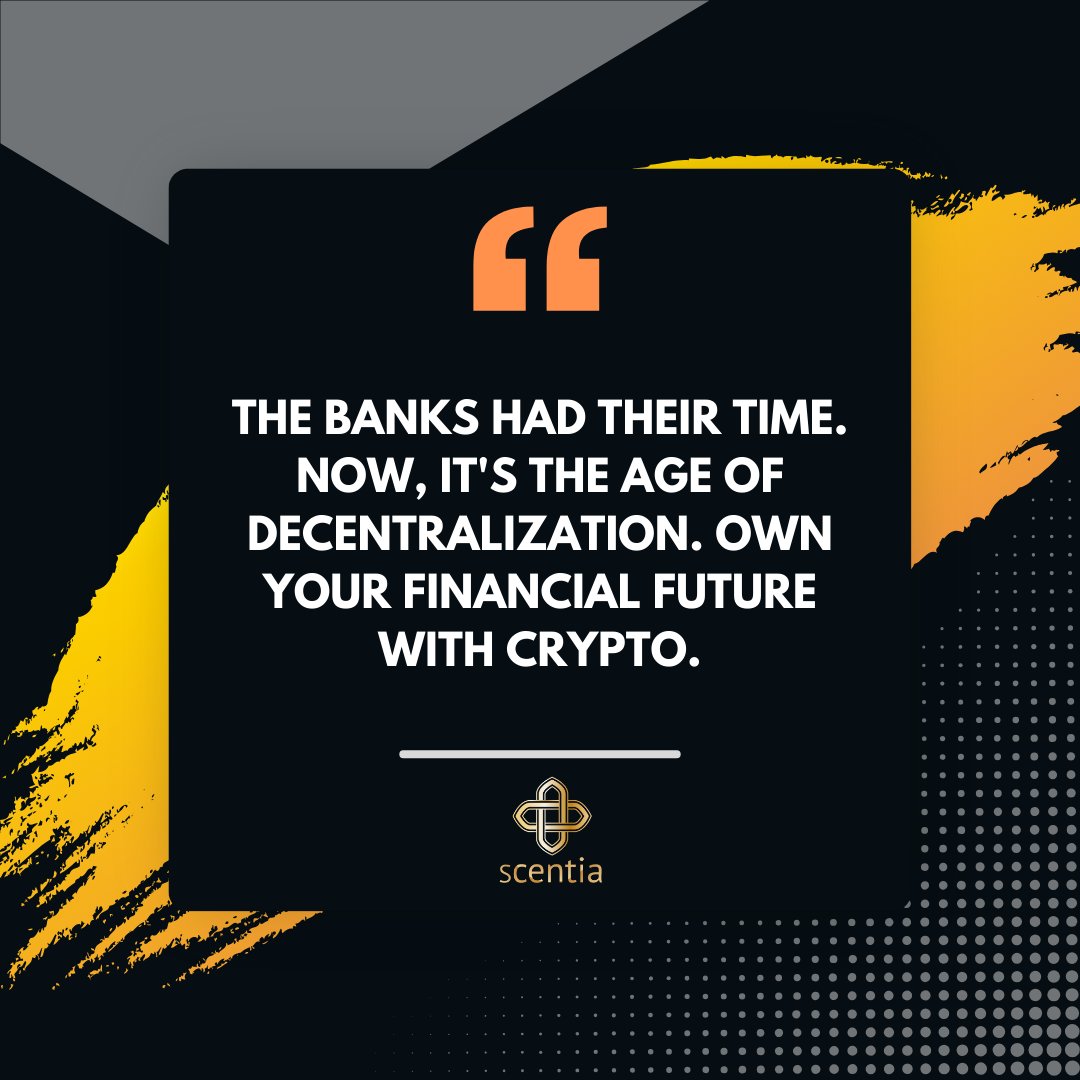 The #banks had their time. Now, it's the age of #decentralization. Own your #financial future with #crypto. #bitcoin