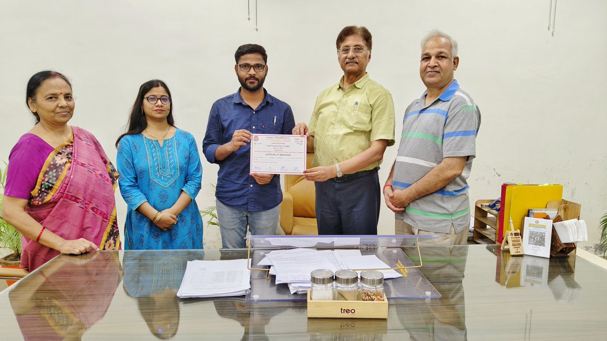 unleasedanu's tweet photo. Received Certificate of Participation from the HoD Physics Prof. N.K. Pandey in presence of Prof. Anchal Srivastava, Prof. R.K. Shukla and Dr. Roli Verma for the Micro Talk During "LIGHTFESTIVAL" on International Light of day (May 16, 2024) at the Dept. of Physics, UoL. https://t.co/CVnEIjD1CX