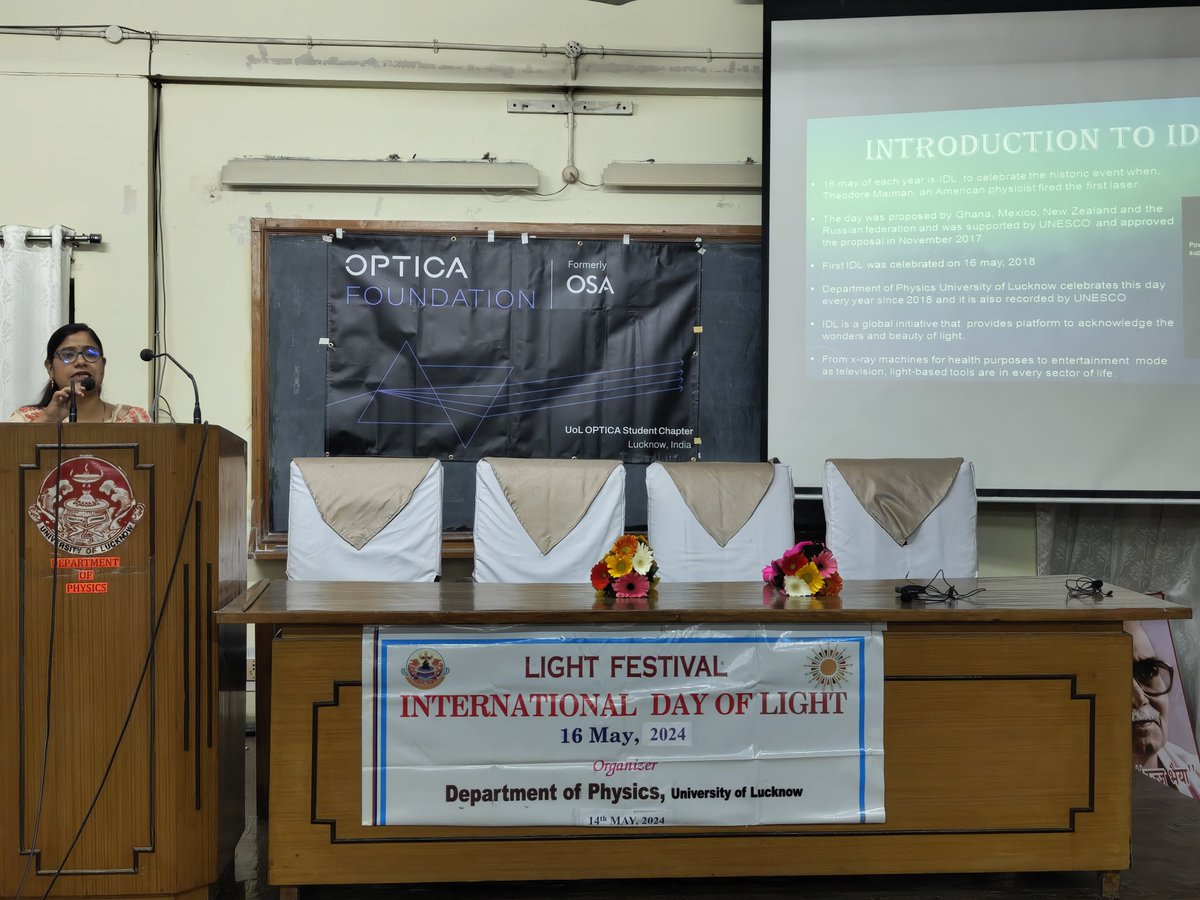 unleasedanu's tweet photo. Received Certificate of Participation from the HoD Physics Prof. N.K. Pandey in presence of Prof. Anchal Srivastava, Prof. R.K. Shukla and Dr. Roli Verma for the Micro Talk During "LIGHTFESTIVAL" on International Light of day (May 16, 2024) at the Dept. of Physics, UoL. https://t.co/CVnEIjD1CX