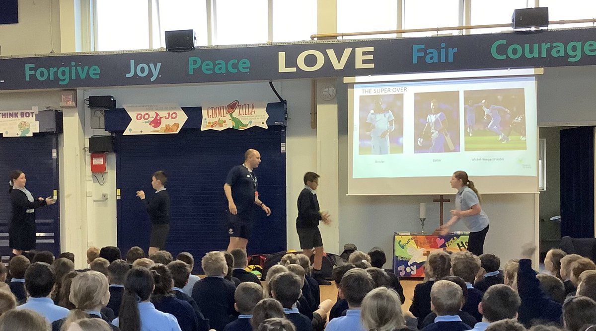 This morning we had Jonathon from @LancsCricketFDN lead an exciting sports assembly all about cricket and how to get involved with playing the game!