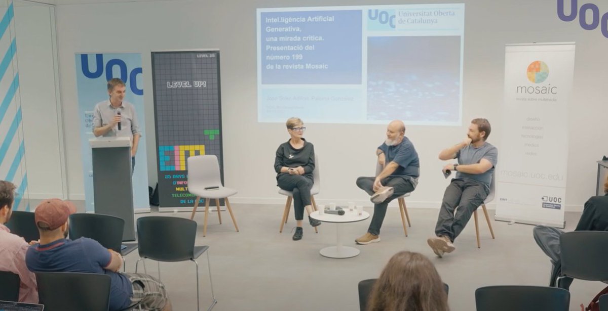 ✨Inteligencia Artificial Generativa: una mirada crítica, presentación del núm. 199 de la revista MOSAIC. 🗣️con @jsoleradillon @pgdiaz_ @dcasacuberta y @ferranadell 🔗youtu.be/0Z0J_wy6oRE?fe…