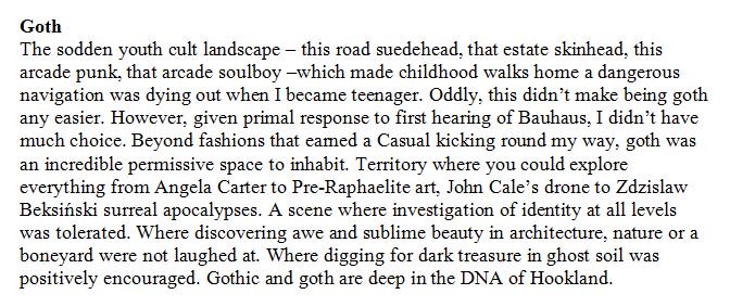 For #WorldGothDay, goth as permissive space from the A-Z of Hookland influences.