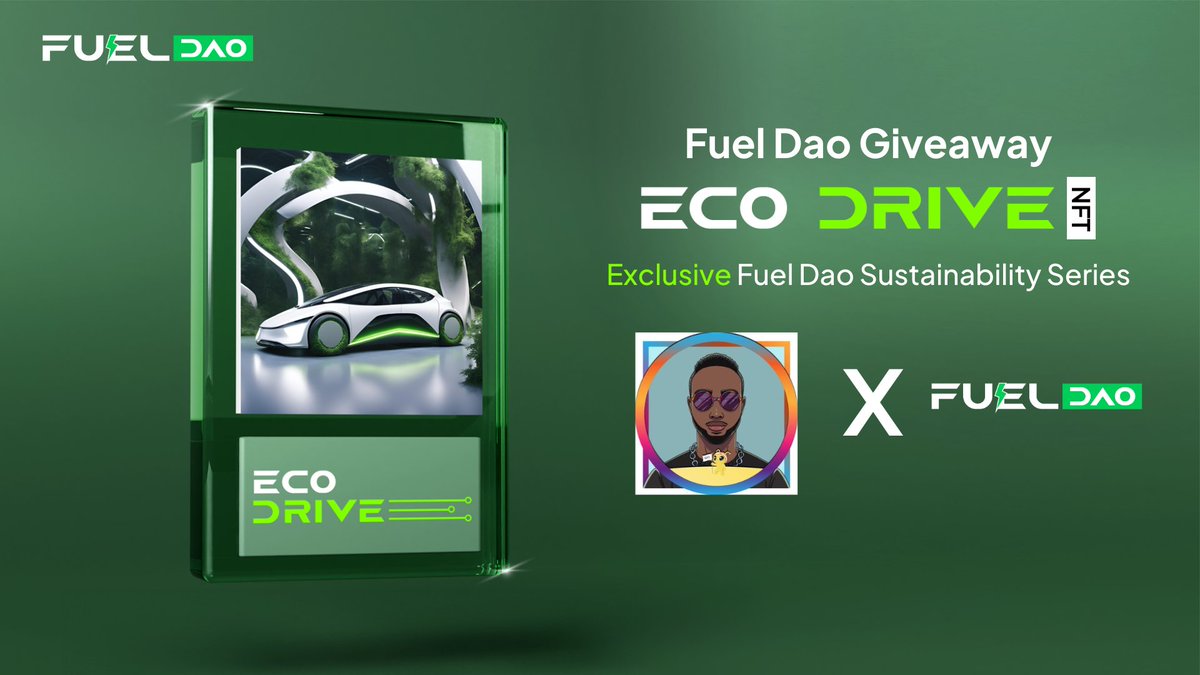 🎉 Partnership Giveaway Alert 🎉 We’ve partnered with @fuel_dao to do a giveaway of Eco-Drive NFT that gives u early access, a flat discount and more. Rules ✅Follow @fuel_dao & @mosesibb ✅Like & Retweet ✅Tag 3 friends 1 Eco-Drive NFT each to 3 persons! Ends in 48 Hours