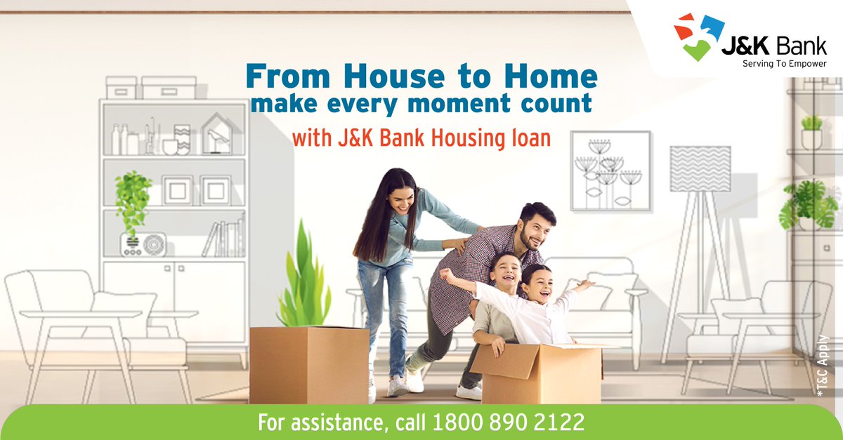 Your journey from house hunting to making it your home begins with J&K Bank Housing Loan. Visit the link to apply now: https:/bit.ly/3YNXTIc #JKBank #Investment #FinancialFreedom #Loans #HomeLoan #InstantLoan #Finance