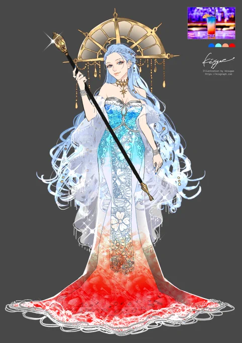 王女様写真からキャラデザ練習してみました!#illustration #創作イラスト 